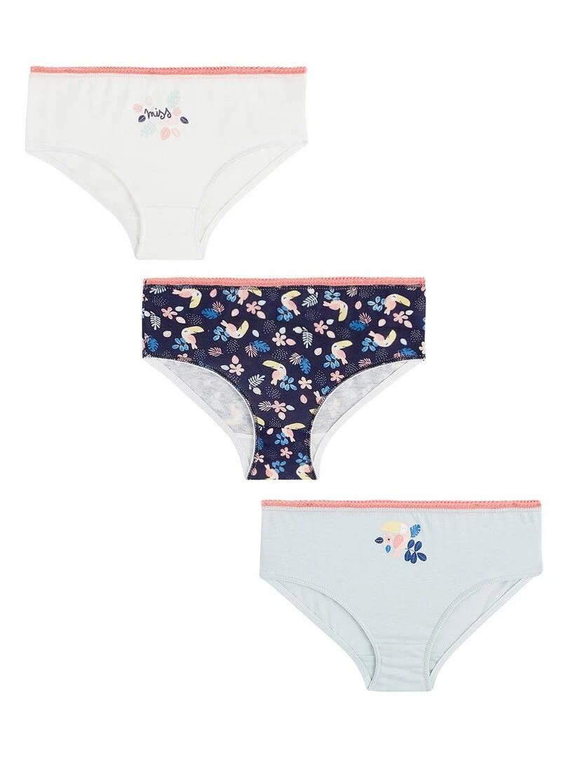 Lot de 3 culottes fille Toucana Multicolore