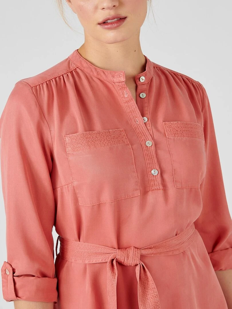 Robe fibres lyocell Tencel(TM) Damart Rose