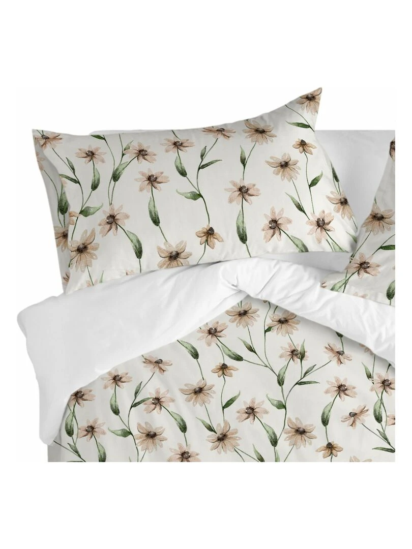 Taie d'oreiller Tinny bloom "Happyfriday"   Blanc