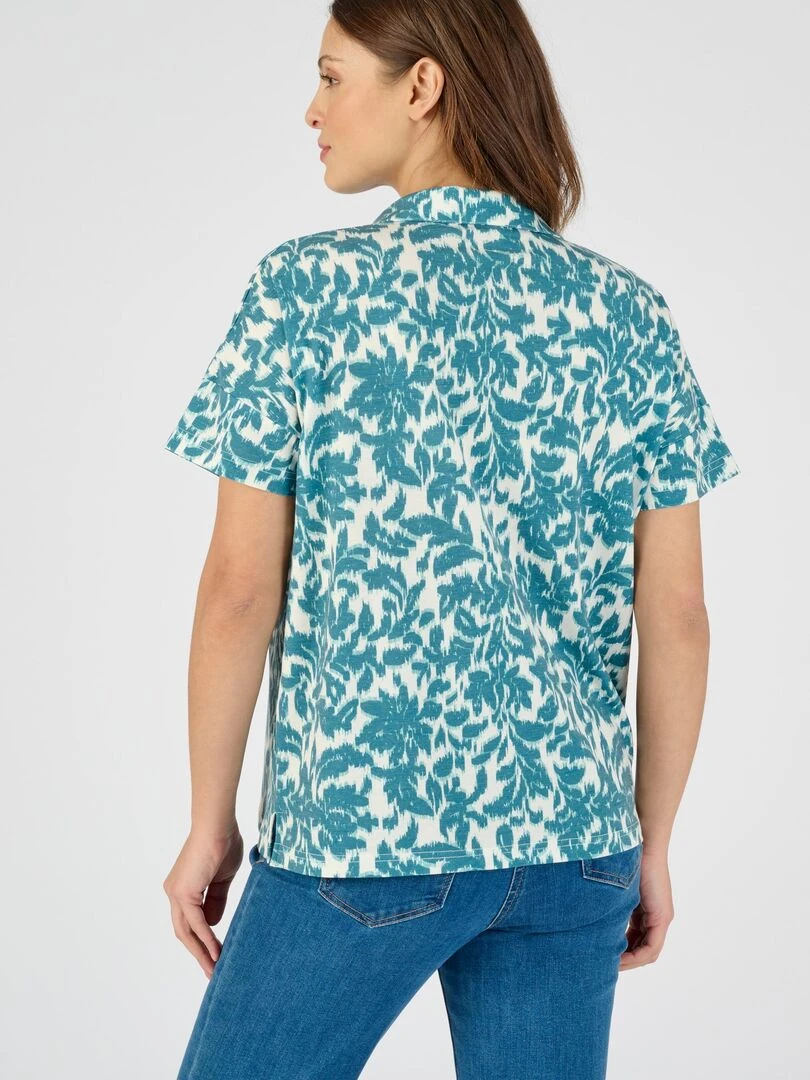 Tee shirt col chemise Climatyl   Damart   Vert chèvrefeuille