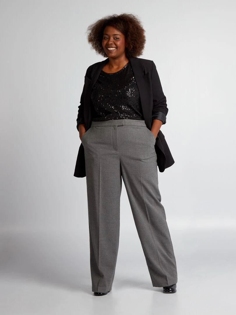 Pantalon de costume en lainage Gris