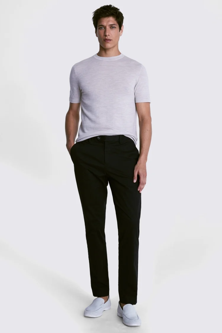 Slim Fit Navy Stretch Chinos    Buy Online at Moss