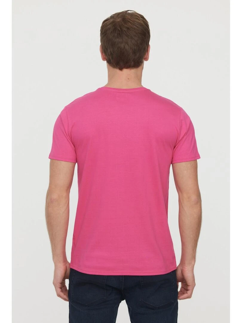 Lee Cooper   T Shirt manches courtes coton regular AREO   Rose fushia