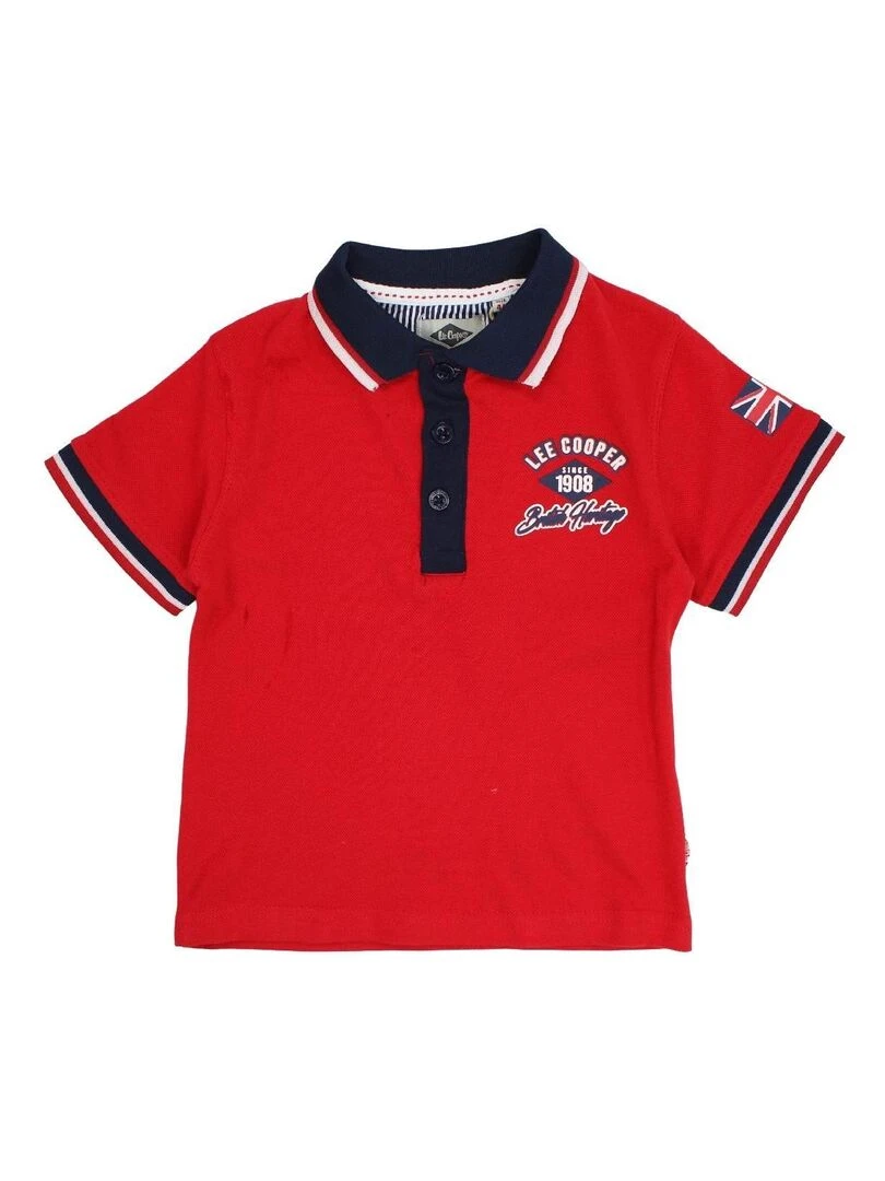 Lee Cooper Polo garçon imprimé logo en coton Rouge