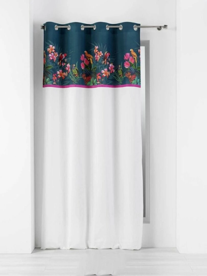 Rideau à œillets 140x240 uni avec top Exotic Paradise Blanc