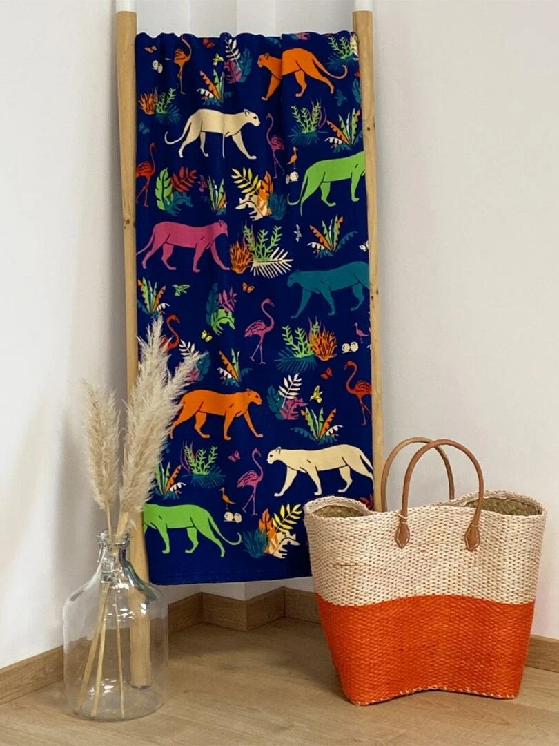 Pack ponchos et serviette microfibre enfant Junga Bleu marine