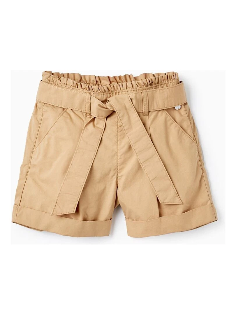 Short En Coton Avec Ruban Pour Fille PICASSO Beige