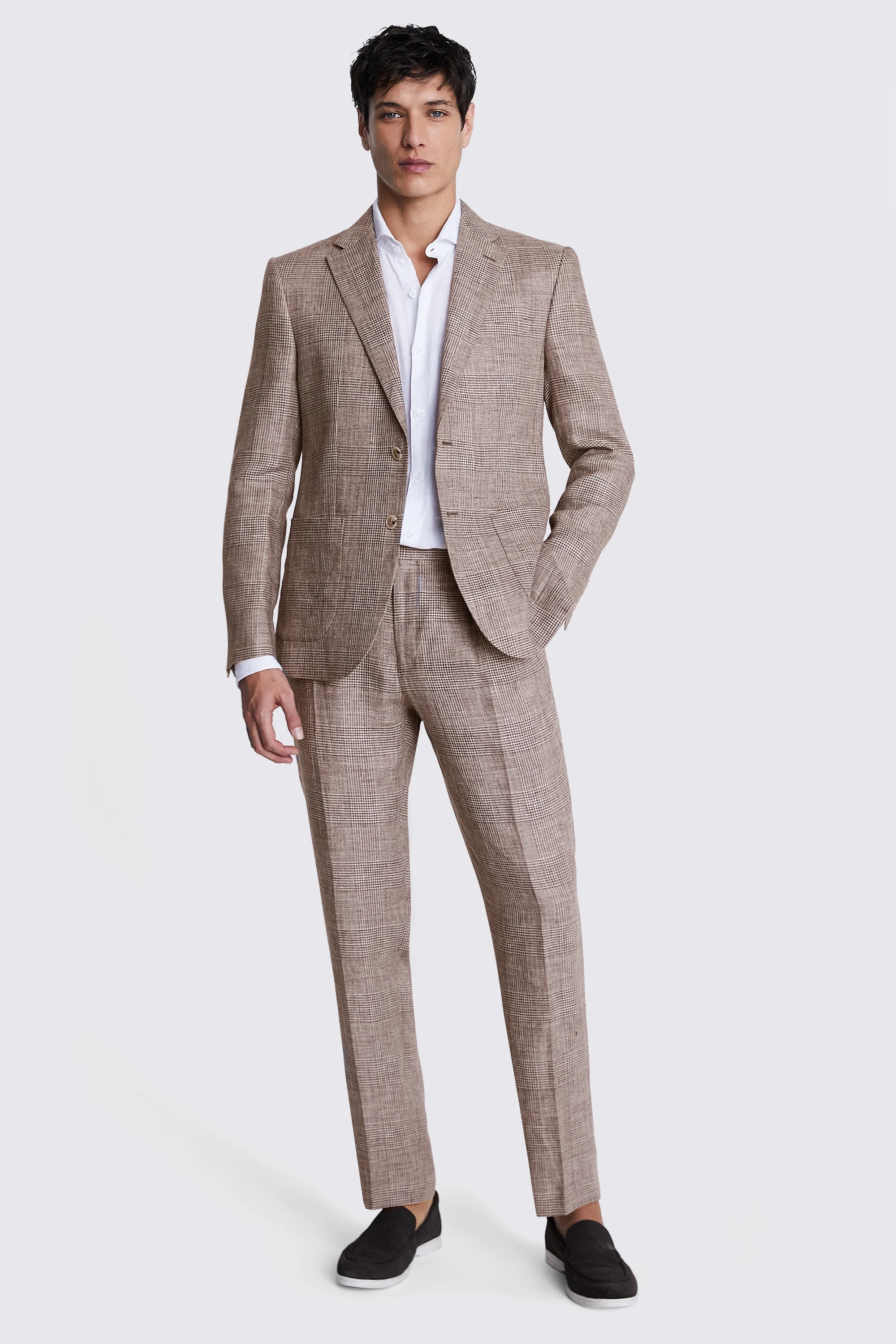 Italian Tailored Fit Off White Check Jacket    Buy Online at Moss