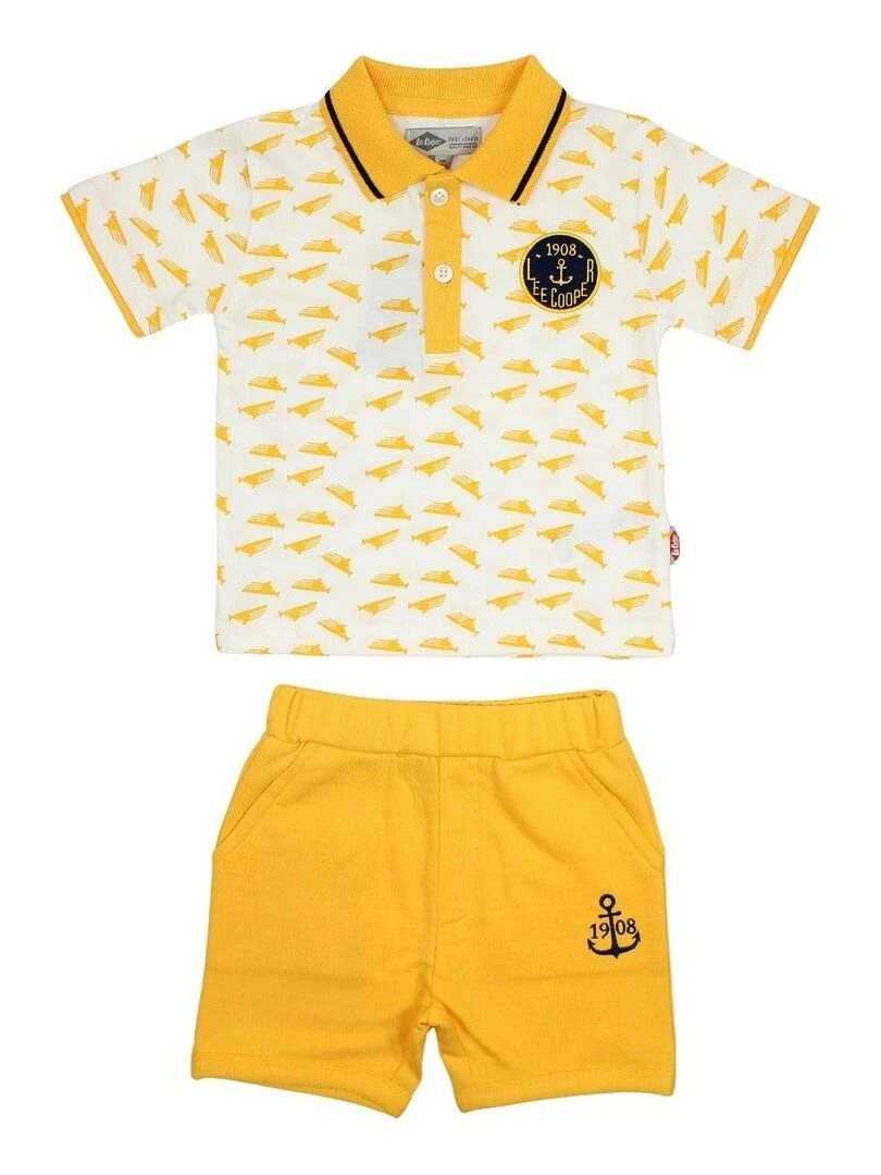 Lee Cooper Ensemble T shirt short bébé garçon Imprimé Lee Cooper Jaune