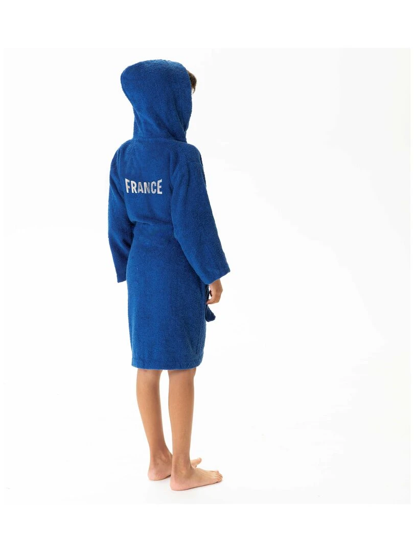 Peignoir enfant 100% coton PARIS 2024 EQUIPE DE FRANCE OLYMPIQUE PATRIOTE Bleu