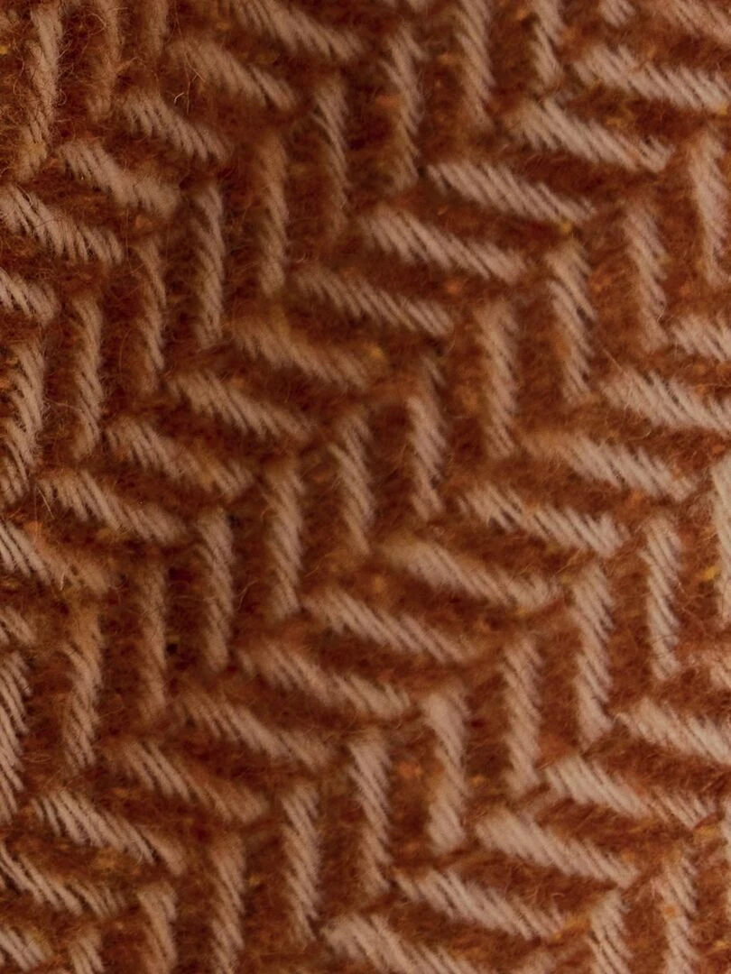 Coussin en laine avec motif chevron Marron foncé