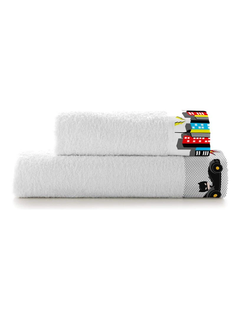 Lot de serviettes Bat "Happyfriday" Blanc