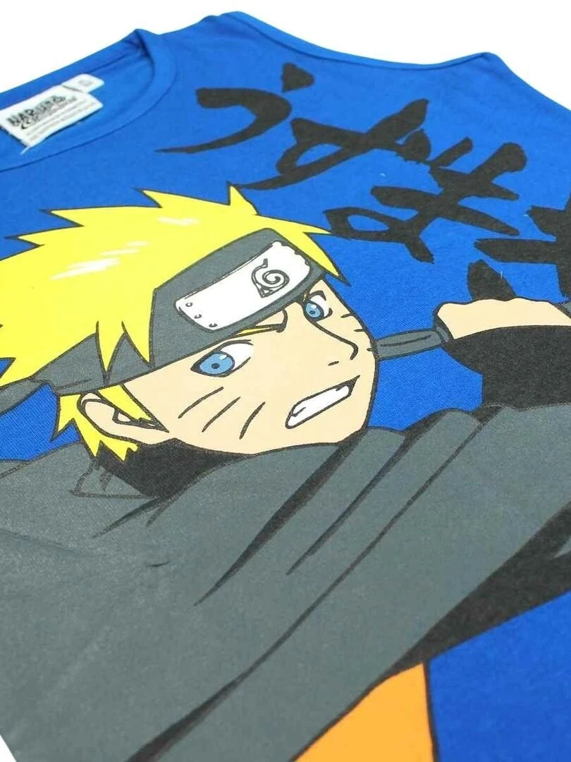 Disney   T shirt garçon imprimé Naruto en coton   Bleu
