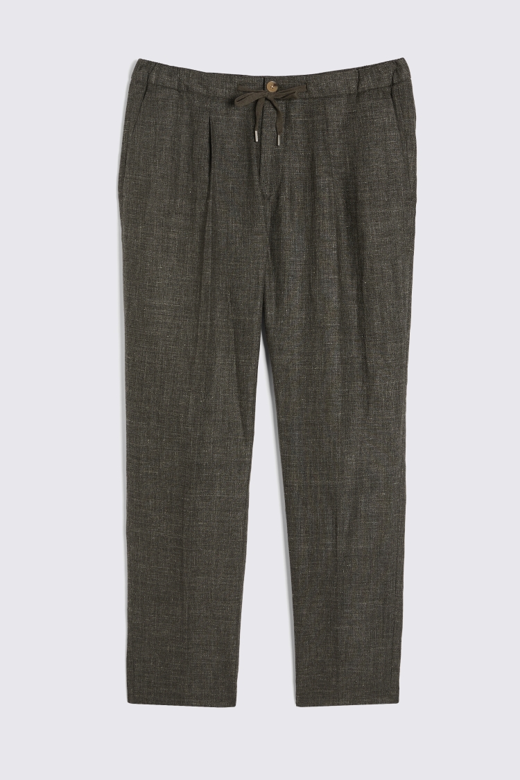 Khaki Linen Worker Joggers   Buy Online at Moss