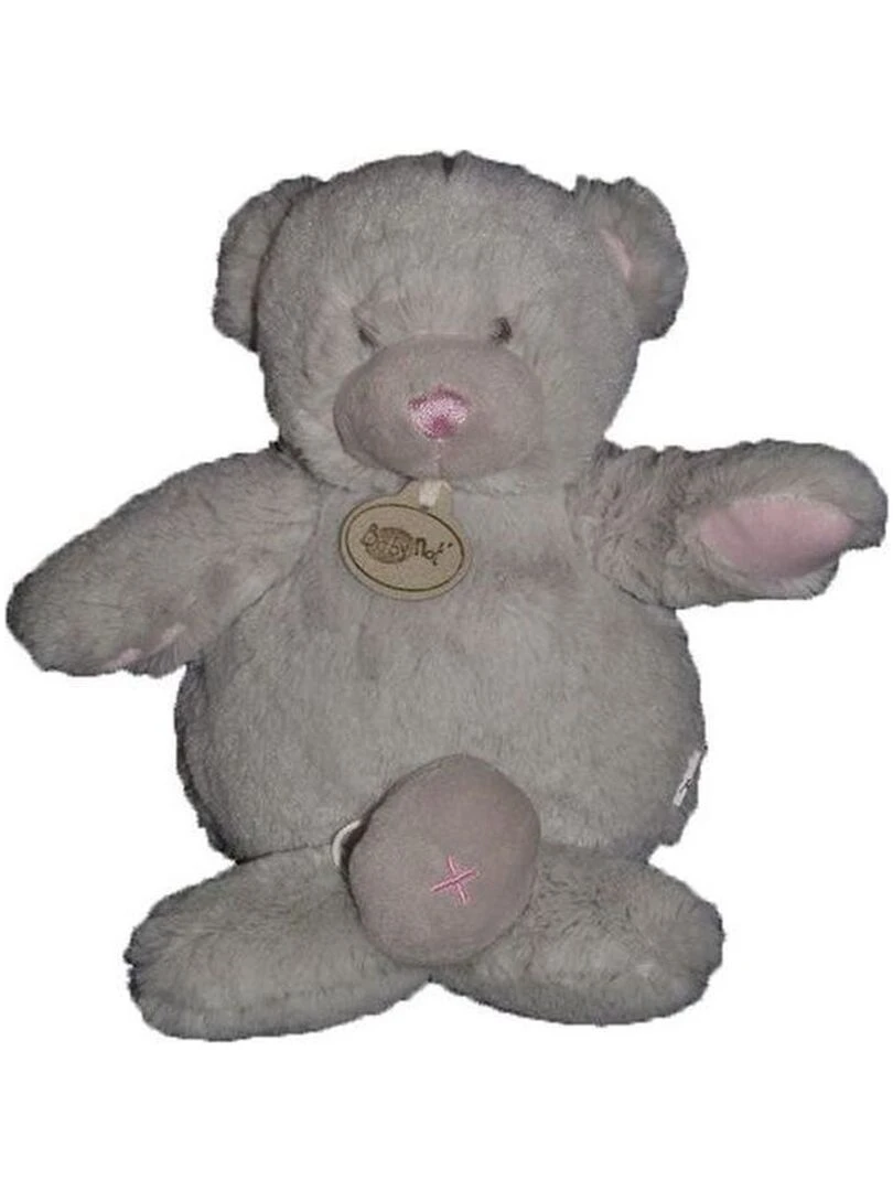 Doudou babynat ours gris musical Gris