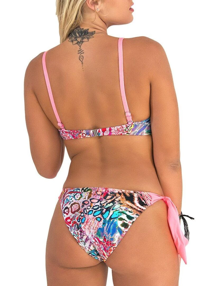 Haut de maillot de bain bandeau imprimé animal Ibiza   Rose