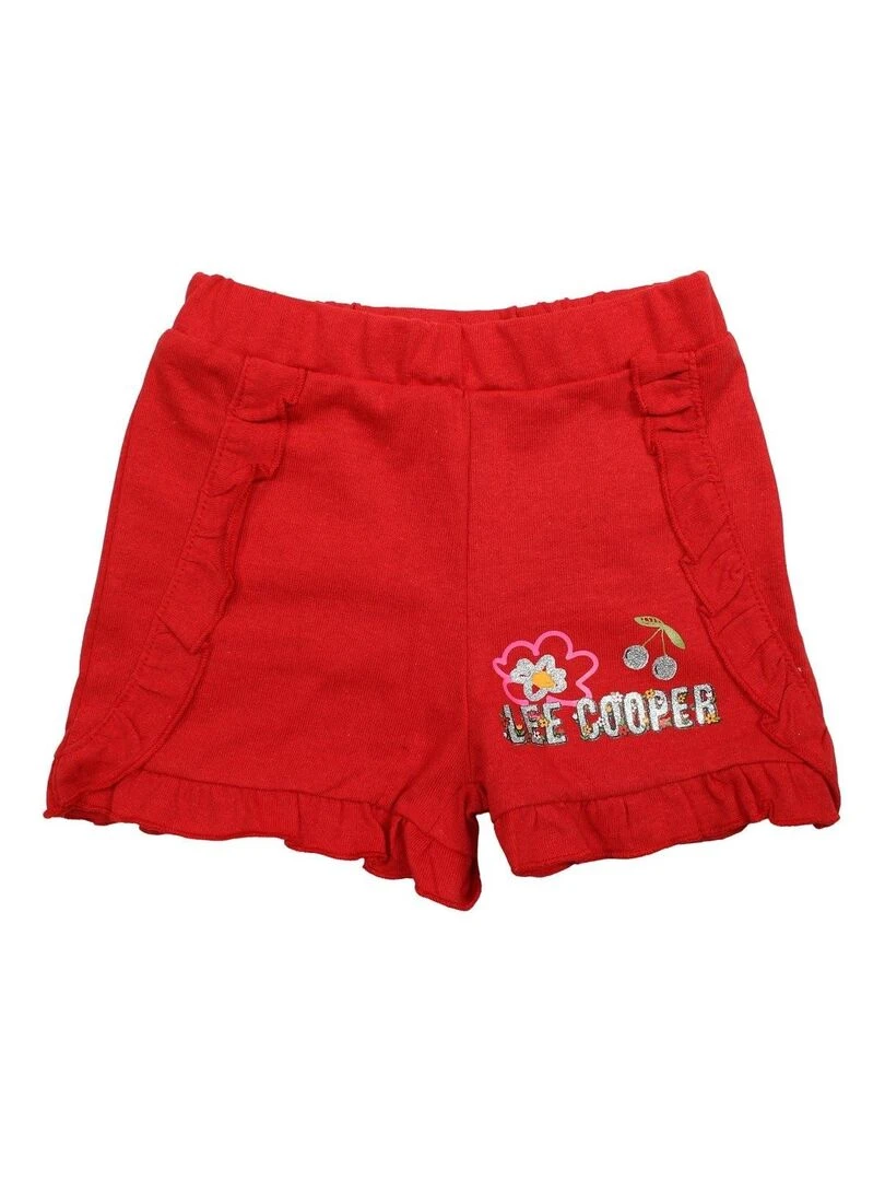 Lee Cooper   Ensemble ​​T shirt short bébé fille Imprimé Lee Cooper   Rouge
