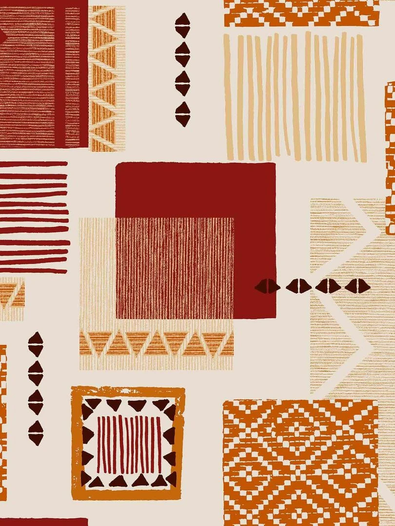 Nappe Toile cirée au mètre Tanzanie brique Orange
