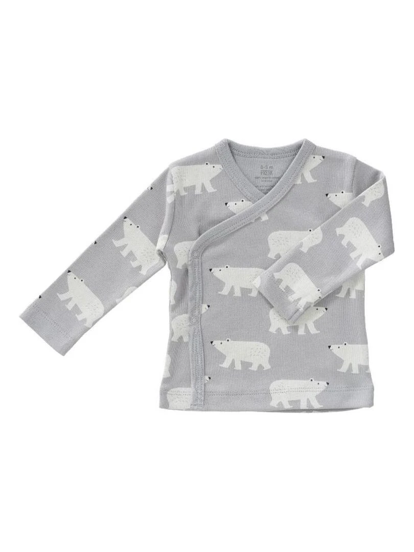 Brassière Bébé en Coton Bio Ours Polaire Gris