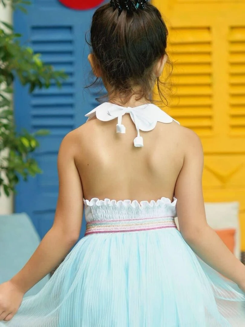 Blouse Blanche Été Fille Col Fme Pétales Tulipe 'LA FAUTE A VOLTAIRE' Blanc