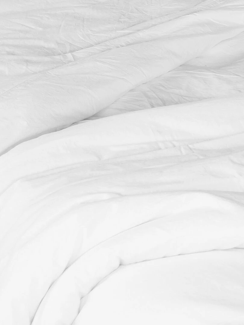 Housse de couette unie en coton Lavé   Blanc