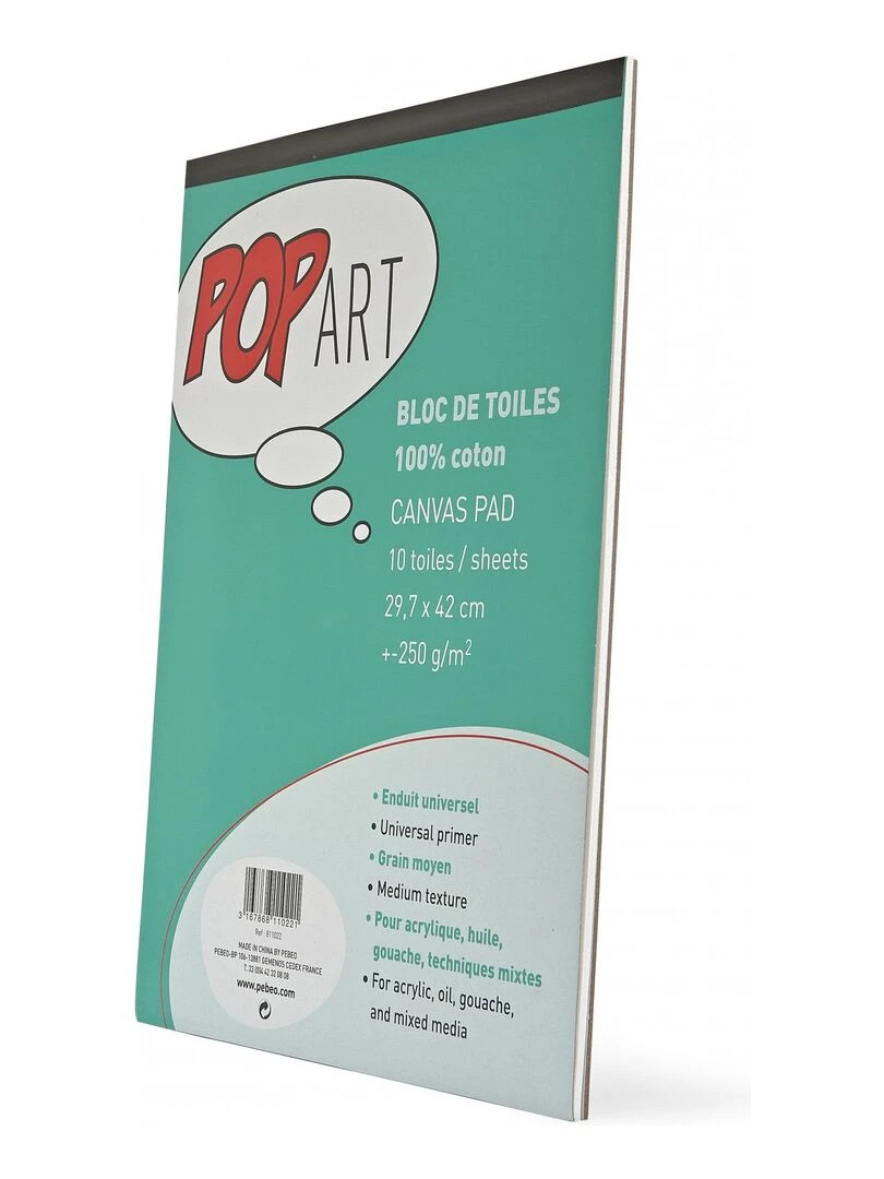 Bloc de 10 toiles en coton pour peinture A3 N/A