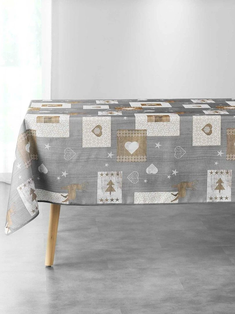 Nappe antitache rectangulaire 150x240 cm Augustin gris Gris
