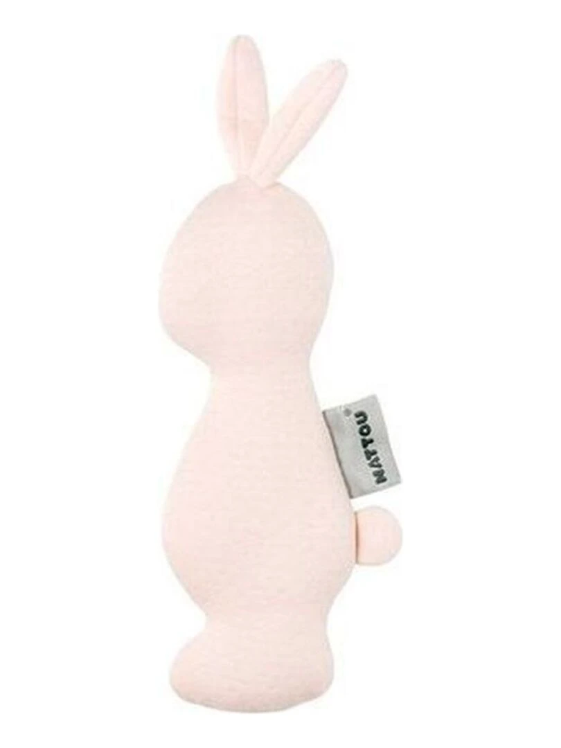 doudou Nattou Lapin Rose 100% coton Pure Hochet Rose