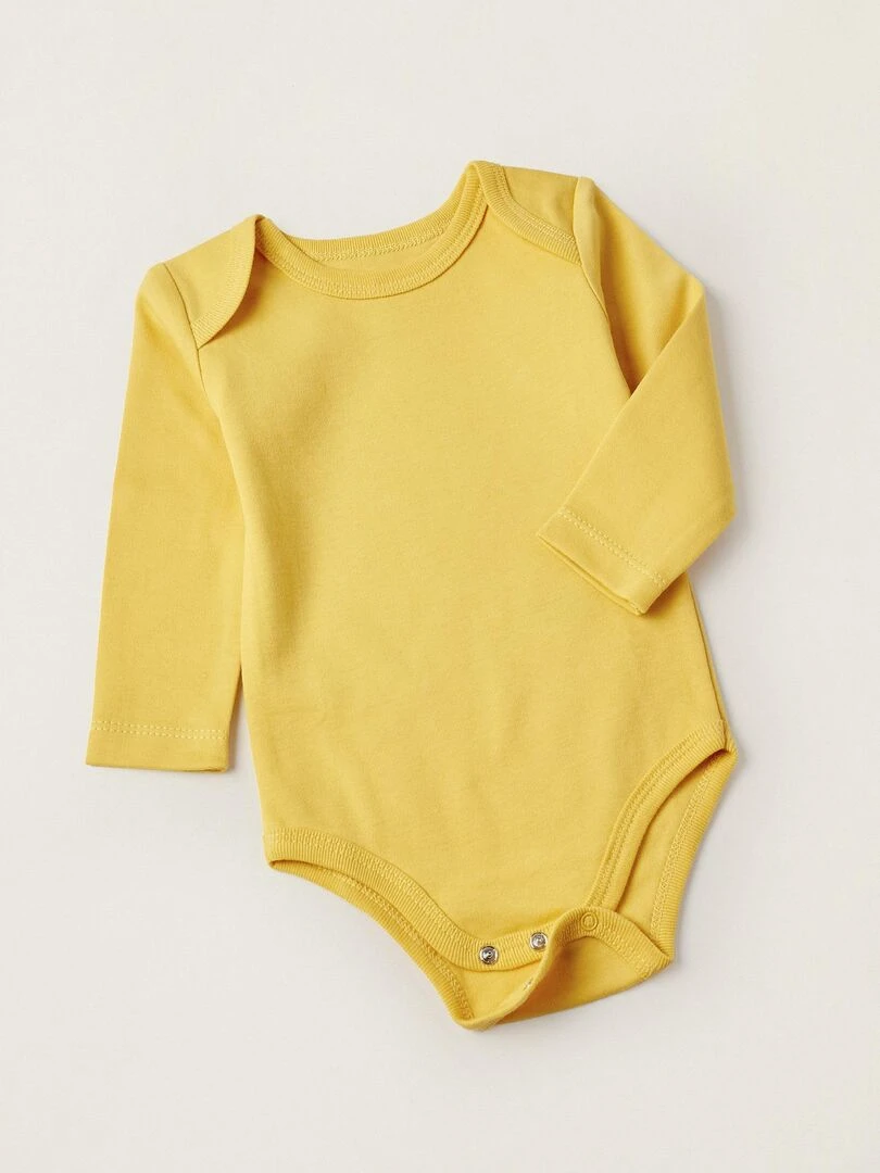 Pack 4 Bodies en Coton pour Nouveau Né et Bébé Garçon manches longues ESSENTIALS LINE Multicolore