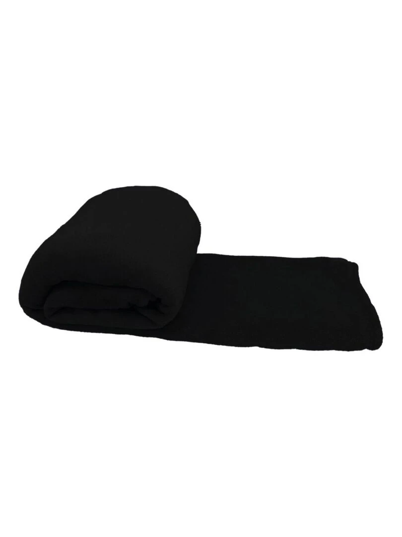 Couverture plaid polaire en flanelle ultra doux 220 x 240 cm Vivezen Noir