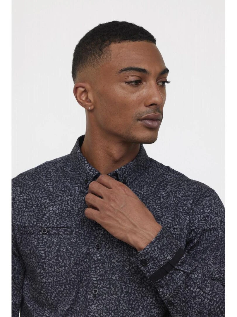 Lee Cooper   Chemise manches longues coton slim DIMITRI   Noir