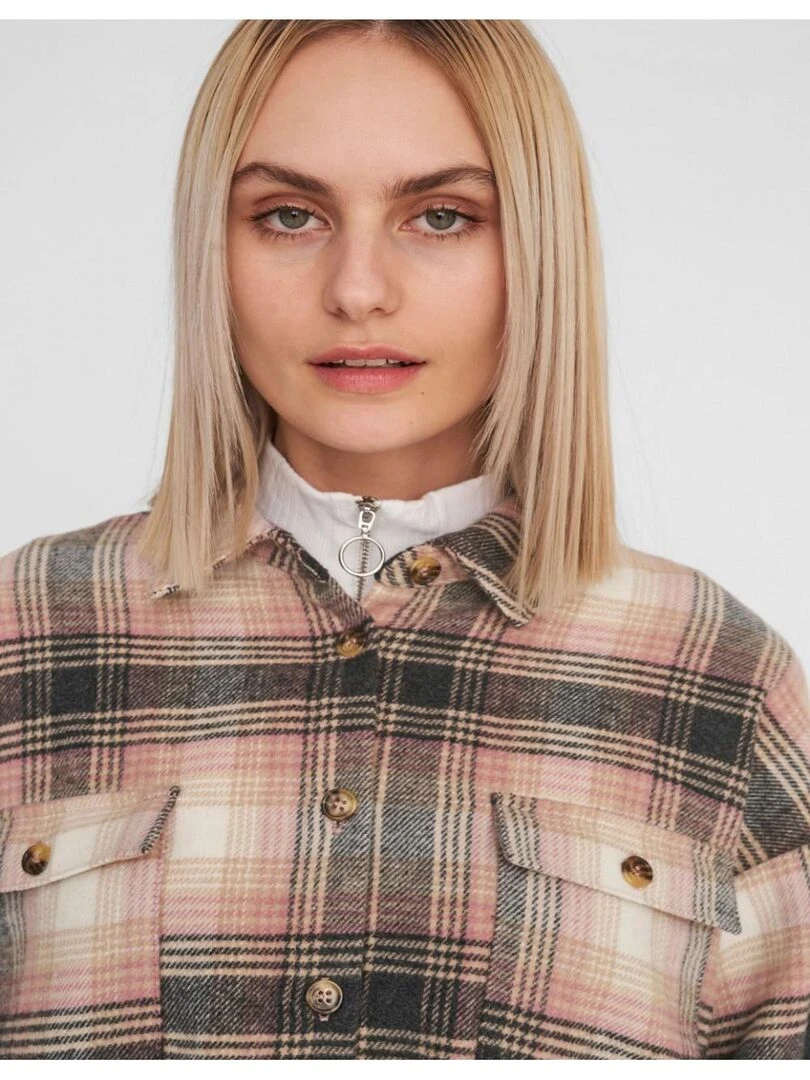 Chemise en flanelle Noisy May   Rose