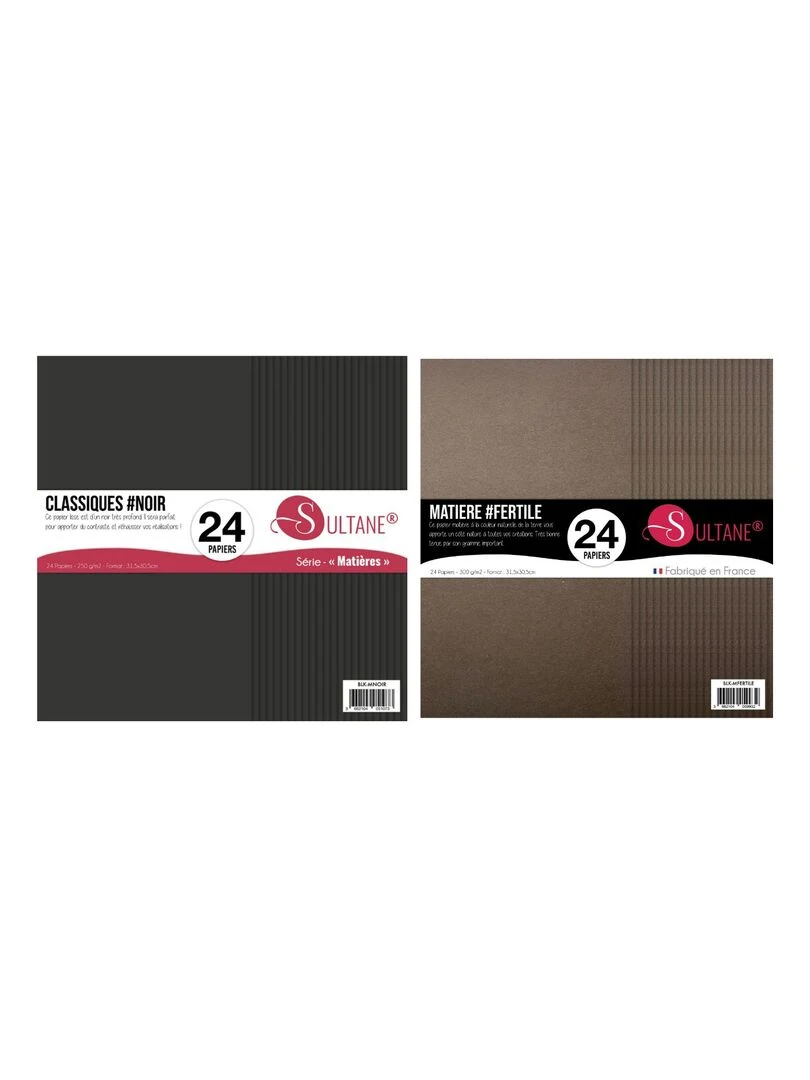 48 papiers Scrapbooking Noir + Marron 300g/ m² N/A