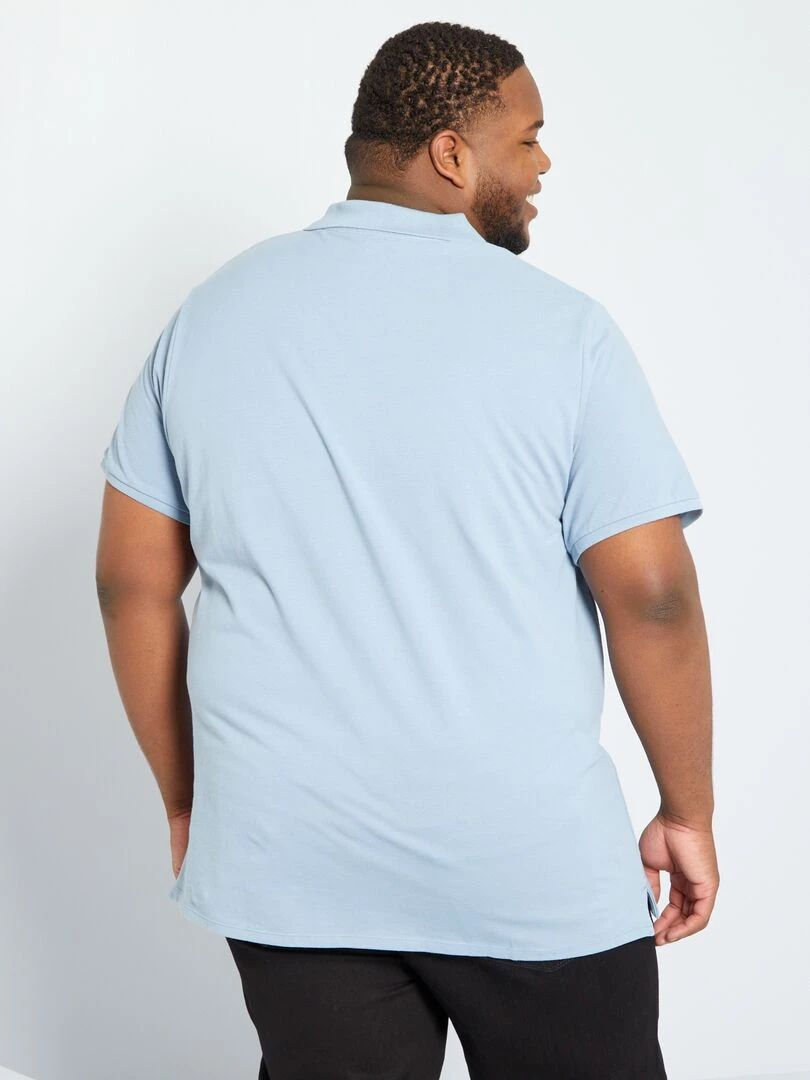 Polo en maille piqué   bleu denim