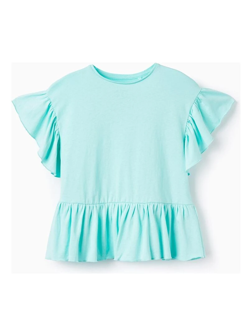 T shirt en Coton à Volants pour Fille manches courtes EXPLORING AUSTRALIA Vert clair