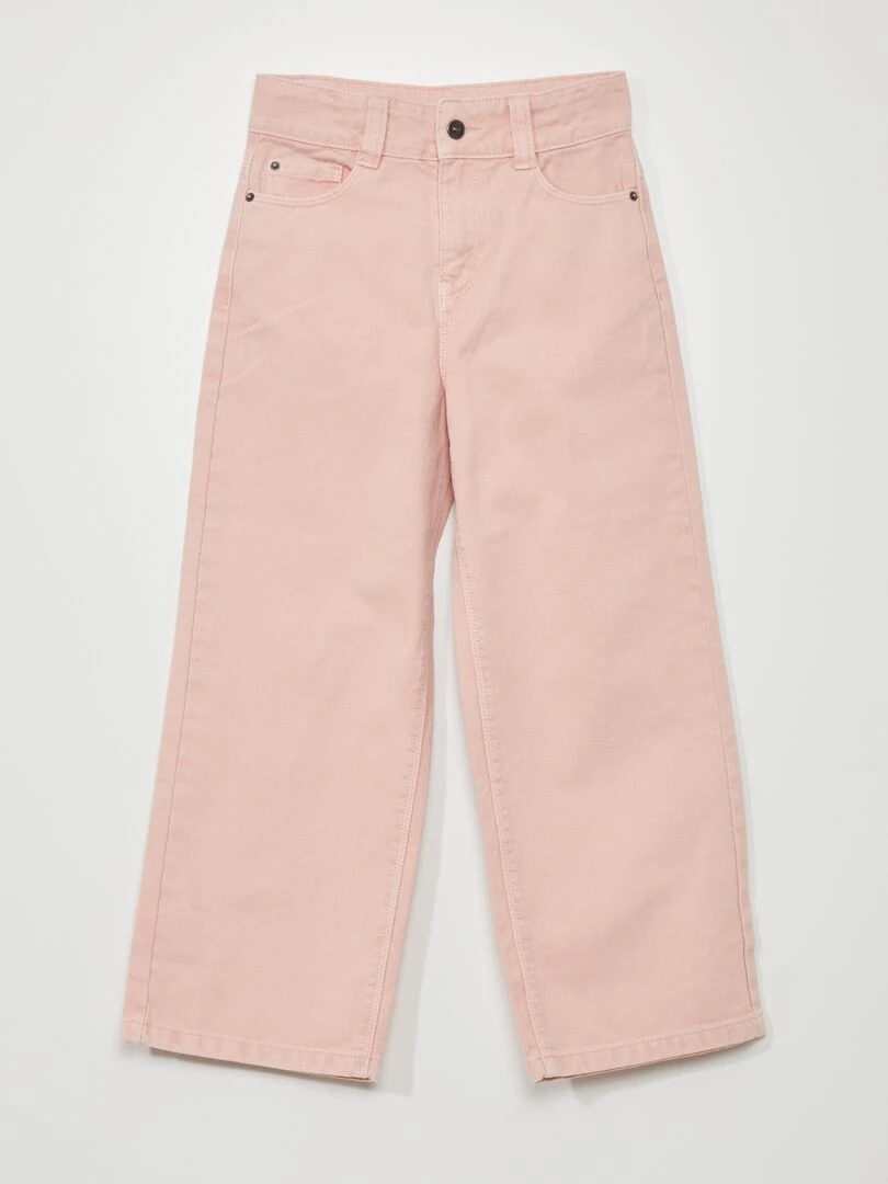 Jean wide leg à taille haute Rose