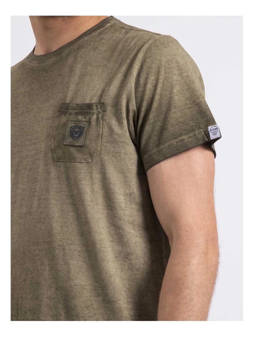 T shirt col rond NIRAVELO   Kaki