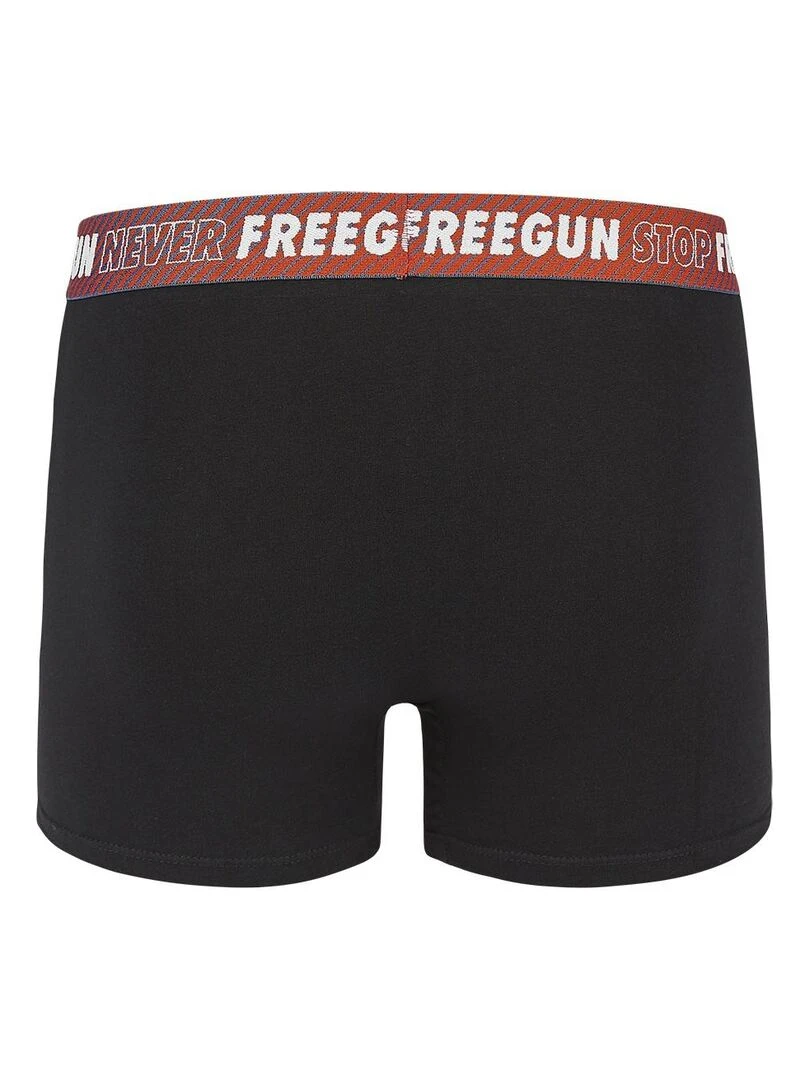 Lot de 3 Boxers coton homme Never Stop Freegun   Noir