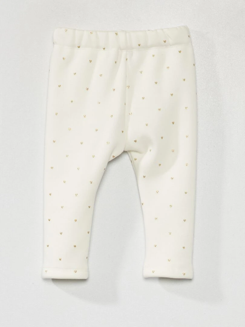 Pantalon en molleton avec imprimé Toujours + chaud Blanc