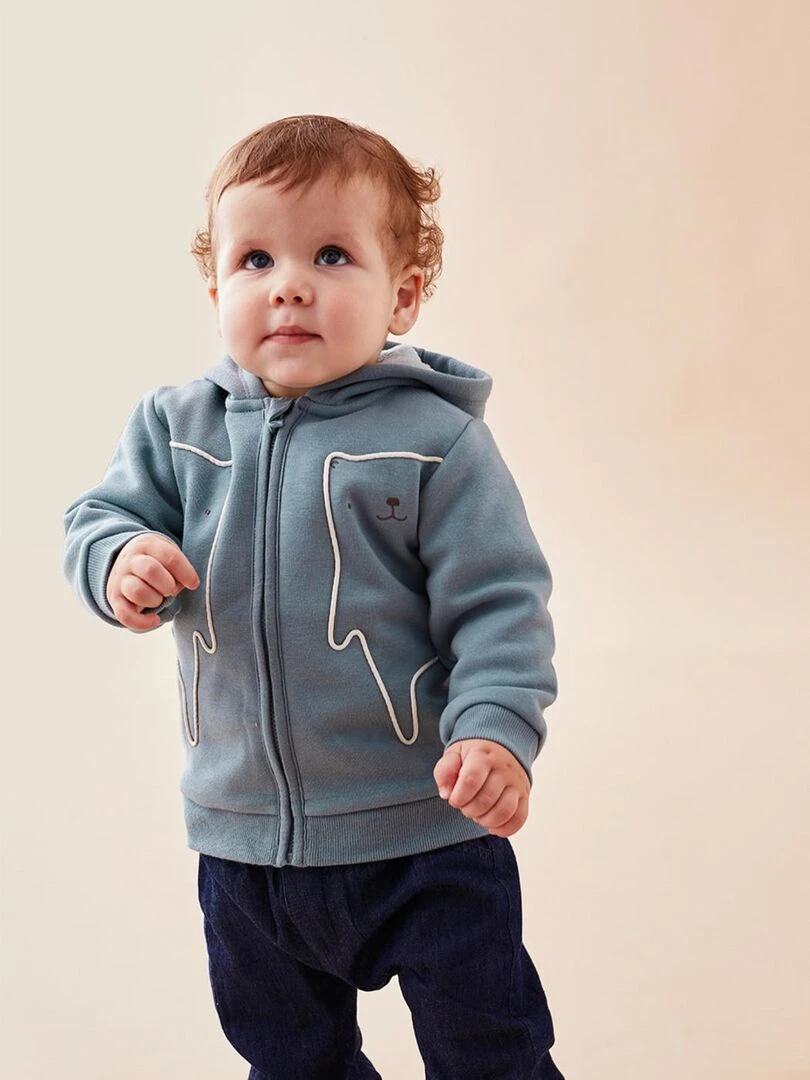 Veste à capuche en sweatoloudoux foncé Noukie's Bleu