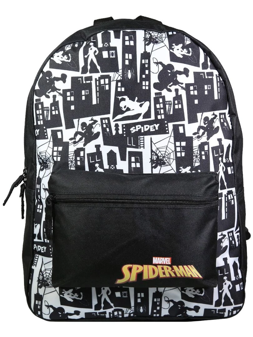 BAGTROTTER Sac à dos 1 compartiment Spider Man Noir et Blanc Gris
