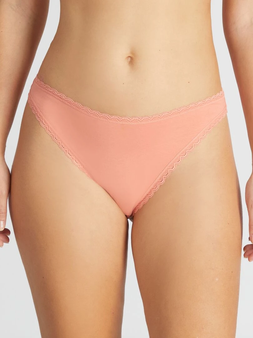 Lot de 3 tangas rose/vert/bleu