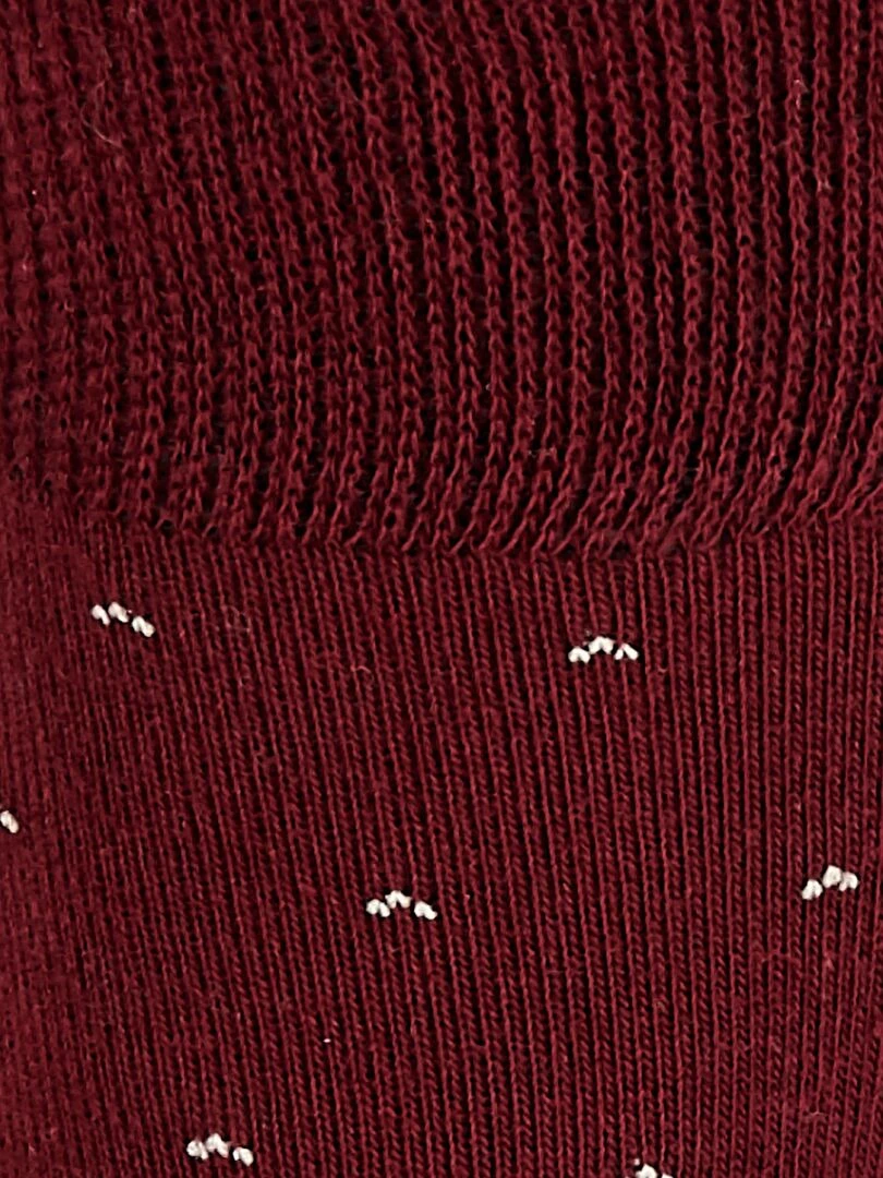 Lot de 2 paires de chaussettes fantaisie laine Mérinos   Damart   Rouge bordeaux