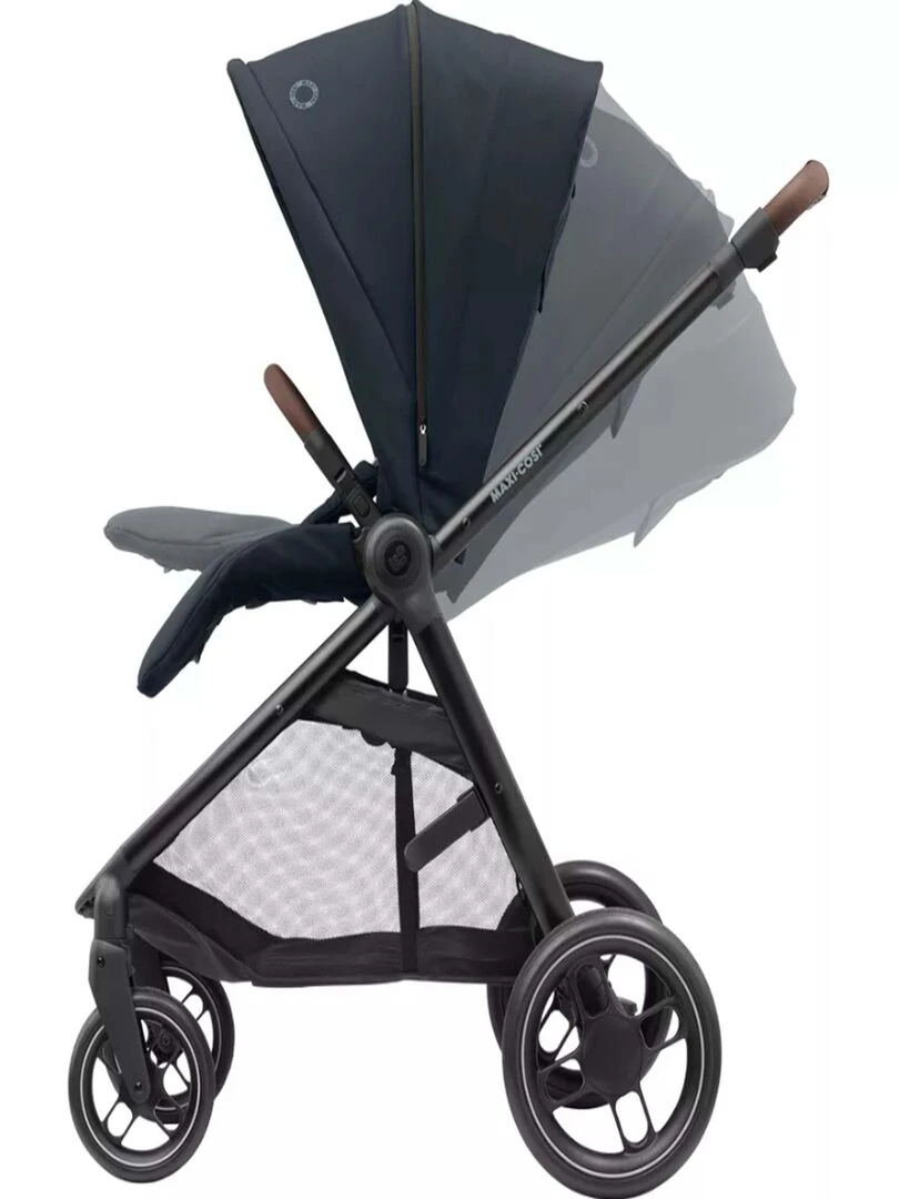 MAXI COSI Poussette Street Plus avec nacelle 0 à 4 ans Confortable et Polyvalente Essential Graph Gris foncé