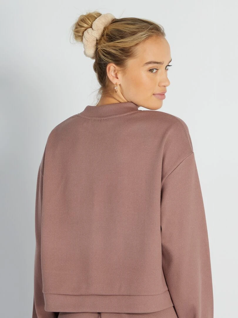 Sweat côtelé   Violet