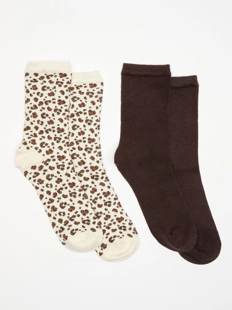 Lot de 2 paire de chaussettes avec cachemire Damart Beige