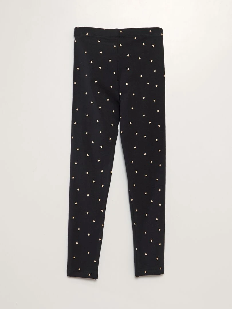 Legging long imprimé Noir cœur