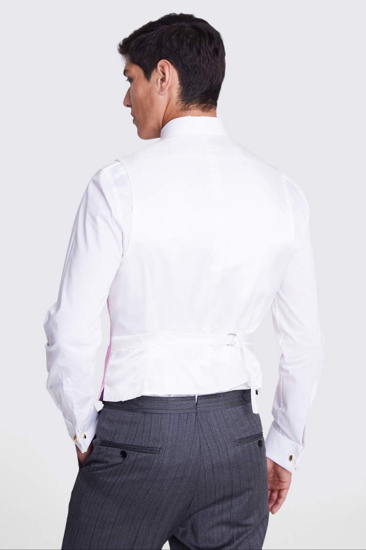 Tailored Fit Grey Sharkskin Morning Waistcoat   Buy Online at Moss