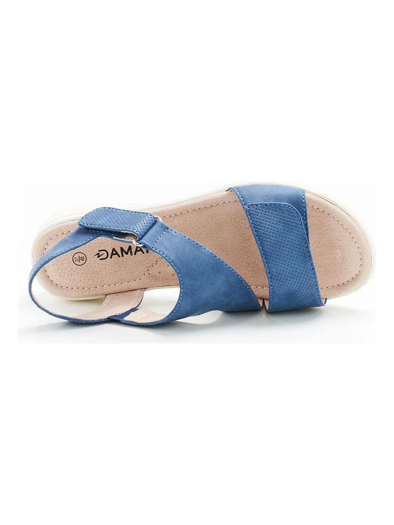 Sandales compensées ouverture totale Damart Bleu gris