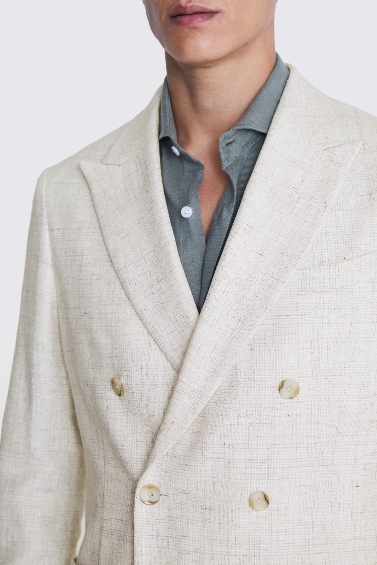 Italian Tailored Fit Off White Check Jacket    Buy Online at Moss